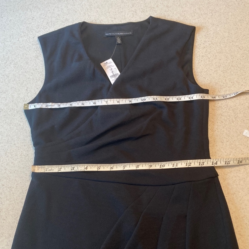 White House Black Market NWT Black Midi Dress Women Size 4 - Picture 8 of 14